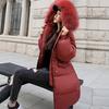 Yousheng Women Winter Jacket with Furry Hood Thickened Padded Down Coat Drawstring Waist Zipper Closure Mid Length Windproof Cold Weather Cotton Coat
