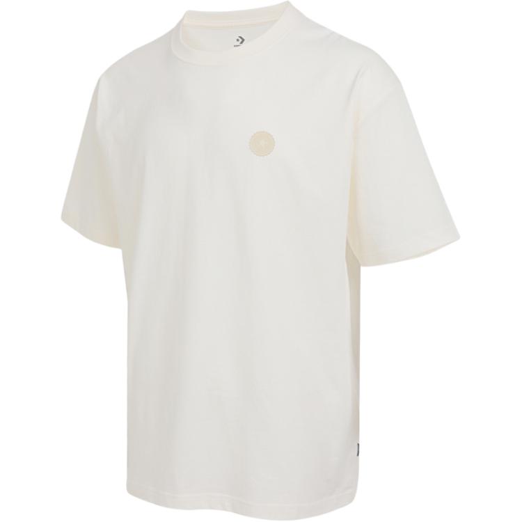 Converse T Shirts Men s Ecru Crew Neck Straight Fit MCJ644-W2Y S