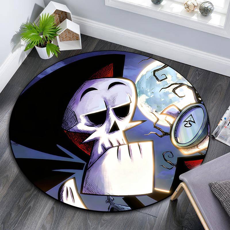 Grim Round Area Rug,Carpet Rug for Living Room Bedroom Sofa Playroom Decor,Non-slip Floor Mat