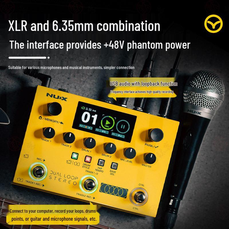 NUX DUAL LOOP Stereo Electric Guitar & Bass Effects Pedal Looper