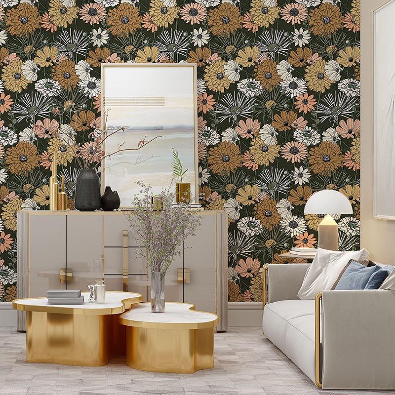 

Green And White Peel And Stick Wall Cover Boho Contact Paper Leaf Self-Adhesive Removable Wall Cover Herringbone Wall Cover 44cmx10m