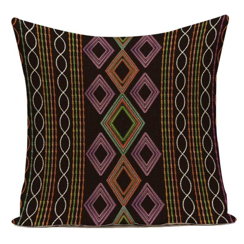Polyester Boho Geometric Mandala Flowers Decorative Pillows Sofa Home Bedroom Cushion Cover Pillowcase