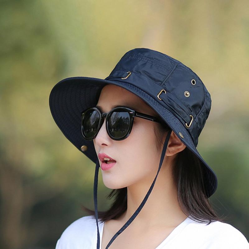 1 stk Caps Fiske Camping Ensfarget Solbøttehatt Sommer Polyester UV-beskyttelse Kvinner