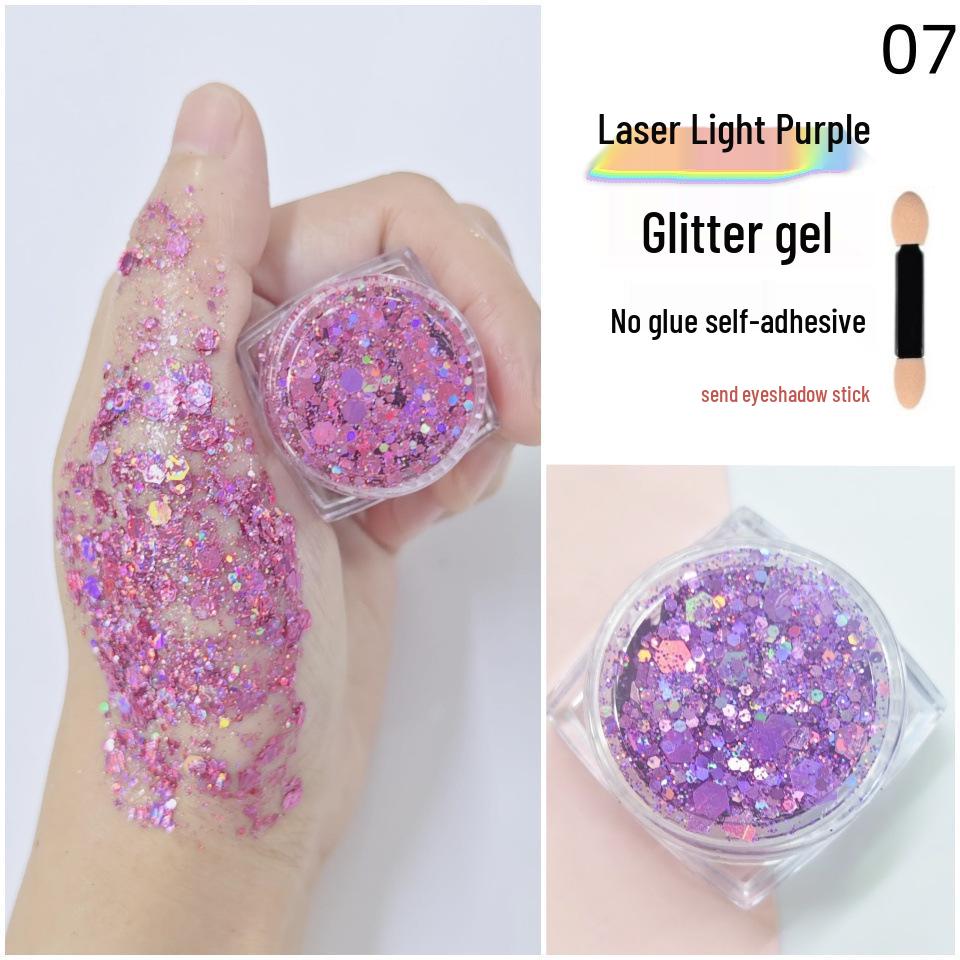 

Блестящие тени-гель без клея для студенческих выступлений – Сверкающий макияж глаз и лица