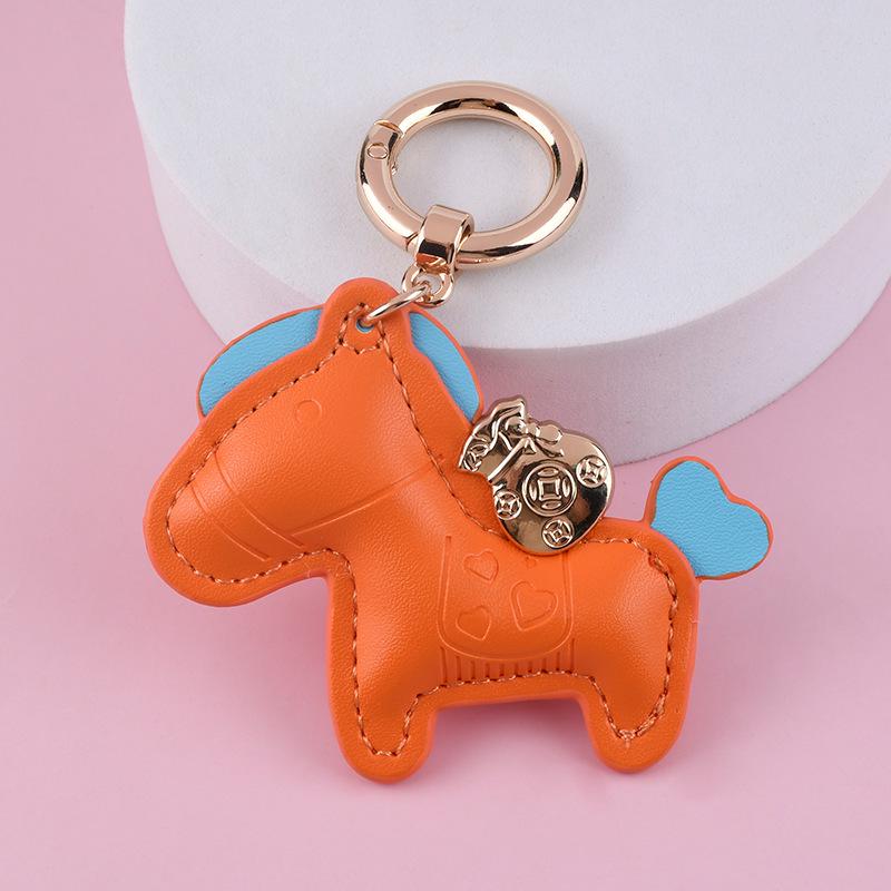 Pregevole Ciondolo Scuola in Pelle Cartoon - Portachiavi con Ciondolo Cavallo Carino Regalo