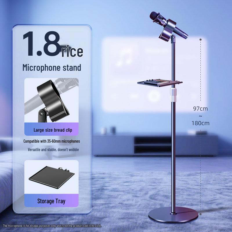 Professional Floor-standing Phone & Tablet Stand with Microphone Holder for Live Broadcasts and Streaming