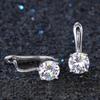 Simple Style Stylish Hoop Earrings Lady Everyday Wearable Jewelry with Shiny Zirconia Silver Color Accessories for Women