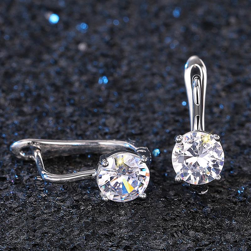 Simple Style Stylish Hoop Earrings Lady Everyday Wearable Jewelry with Shiny Zirconia Silver Color Accessories for Women