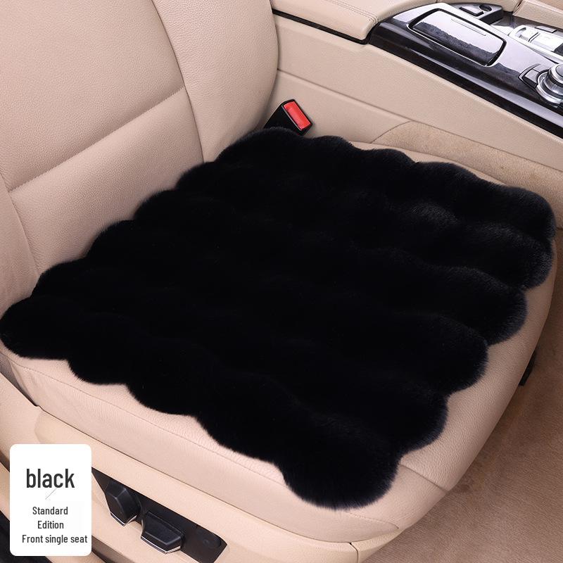 Winter Fleece Rabbit Fur Plush Car Seat Cushion 3-Piece Set
