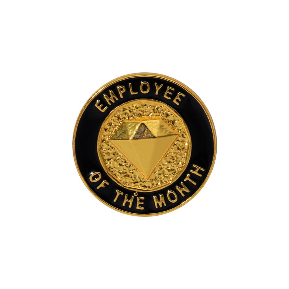 

Excellence In Service Badge Employee Of The Month Enamel Pins Golden Metal Brooches For Bag Backpack Coat Collar Jewelry