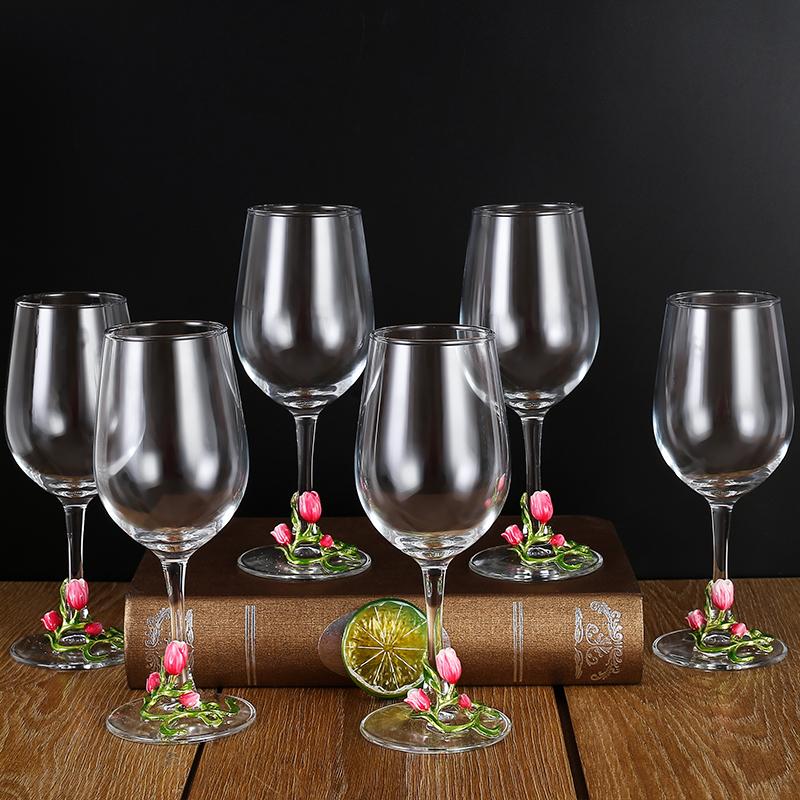 Kovové Skleněné Sklenice na Víno Sada Sklenice na Červené Víno Pohár Karafa Džbán Dávkovač Vína Křišťálové Sklo Sada na Víno Barové Sklo Nápojové Sklo Dárek