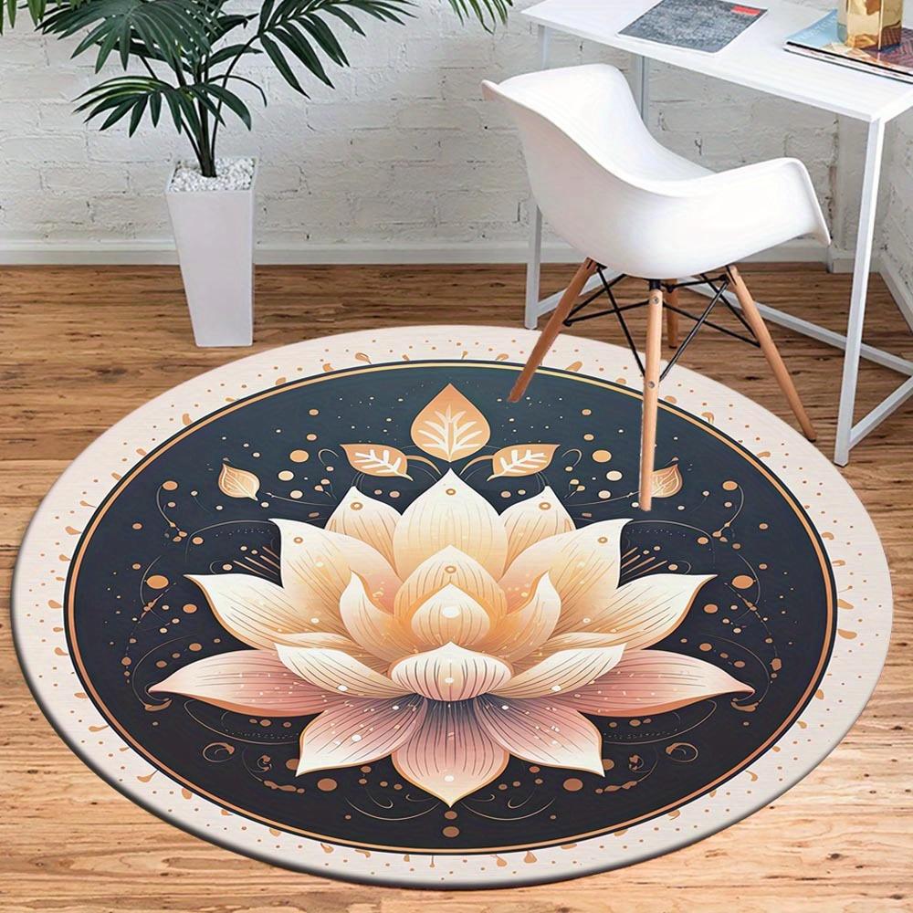 

1pc Retro 2193473955 Pattern Round Floor Mat, Non-slip for Living Room Bedroom Chair Carpets Home Decor Gifts, Home Decor Room Decor Outdoor 80cm by 80cm