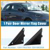1 Pair Car Gloss Black Door Mirror Flag Cover for Fiat 500 2012-2019 Trim 1SH17KX7AA 1SH16KXAA Left Driver Right Passenger Side Door Rearview Mirror