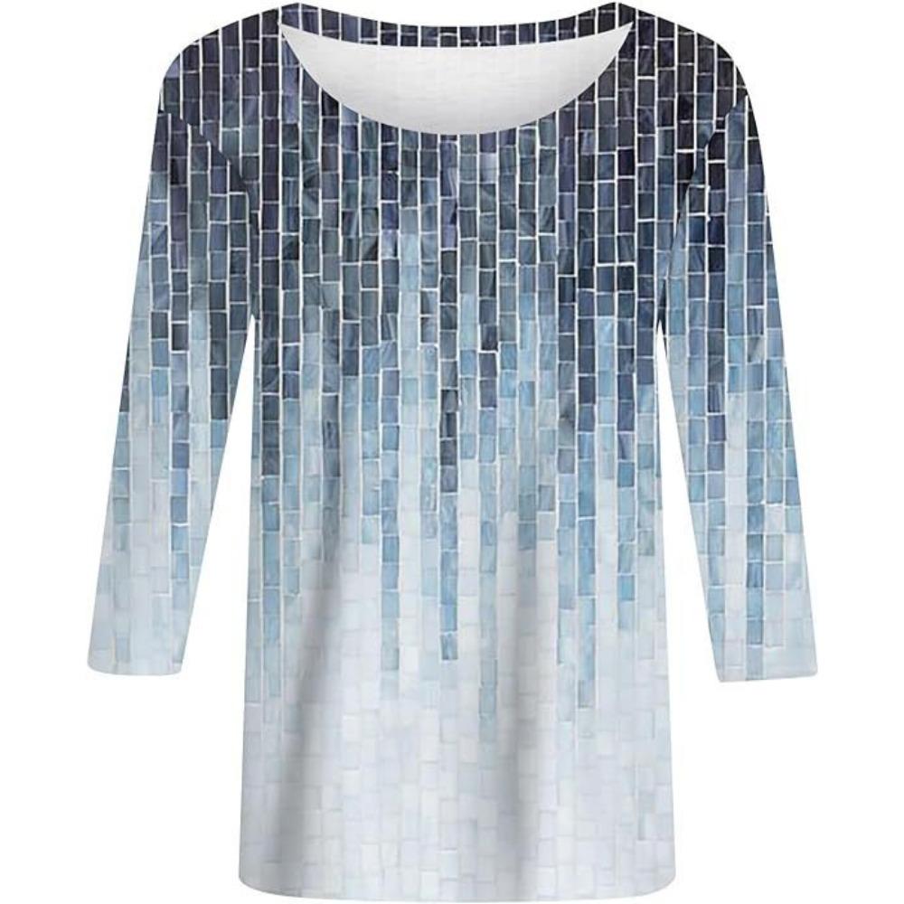 GMXIA Moda Donna Casual Estivo Stampa Floreale Maniche 3/4 Girocollo Bluse & Camicie