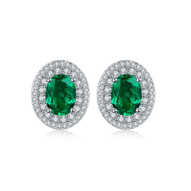 

Новый дизайн, изысканные уникальные серьги из стерлингового серебра 925 пробы с зеленым лабораторным изумрудом, свадебные украшения