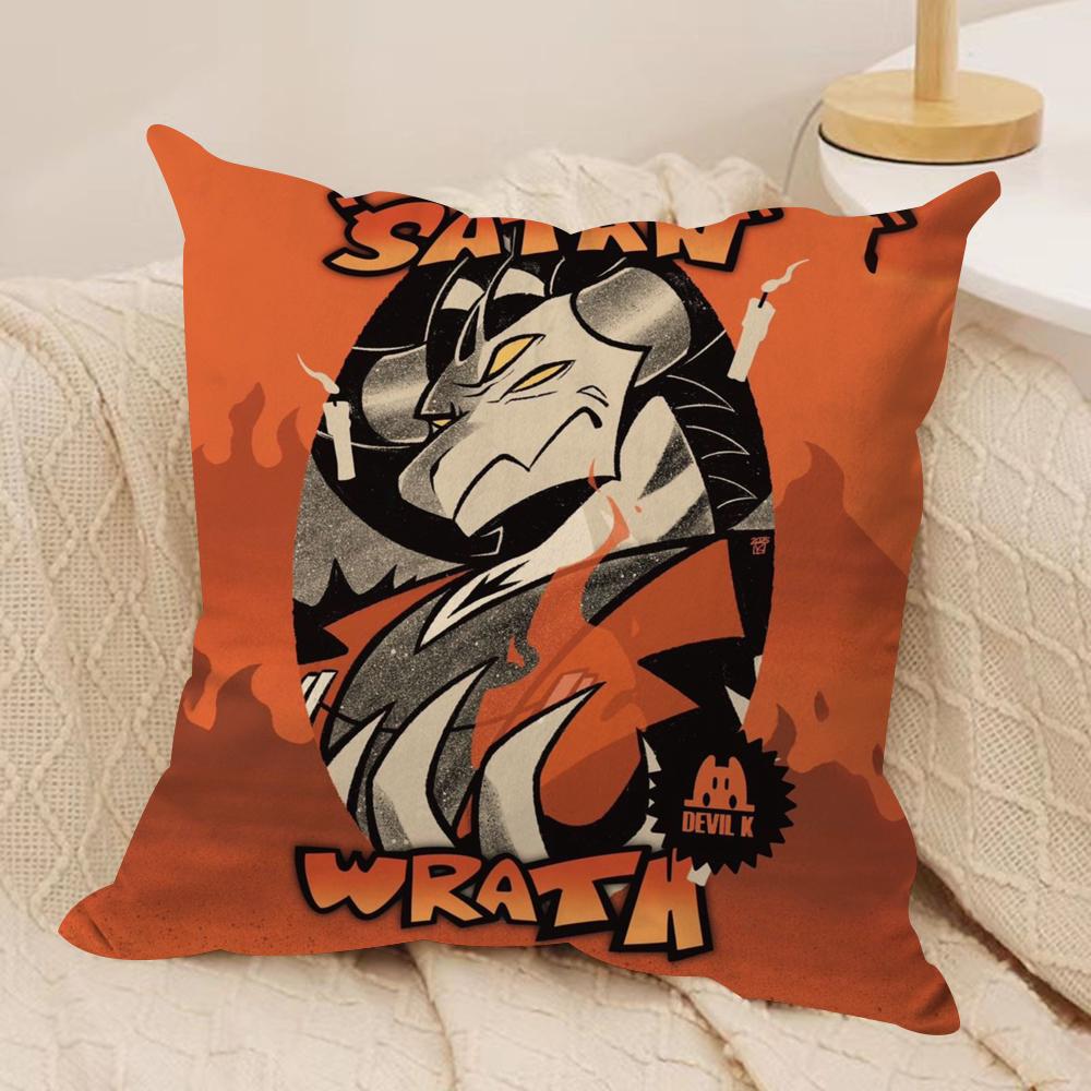 Anime H-HelluvaS B-Boss Cushion Cover Soft Plush Fabric Double-Sided Printed Sofa Cushion Cover for All Seasons Home Decor Gift