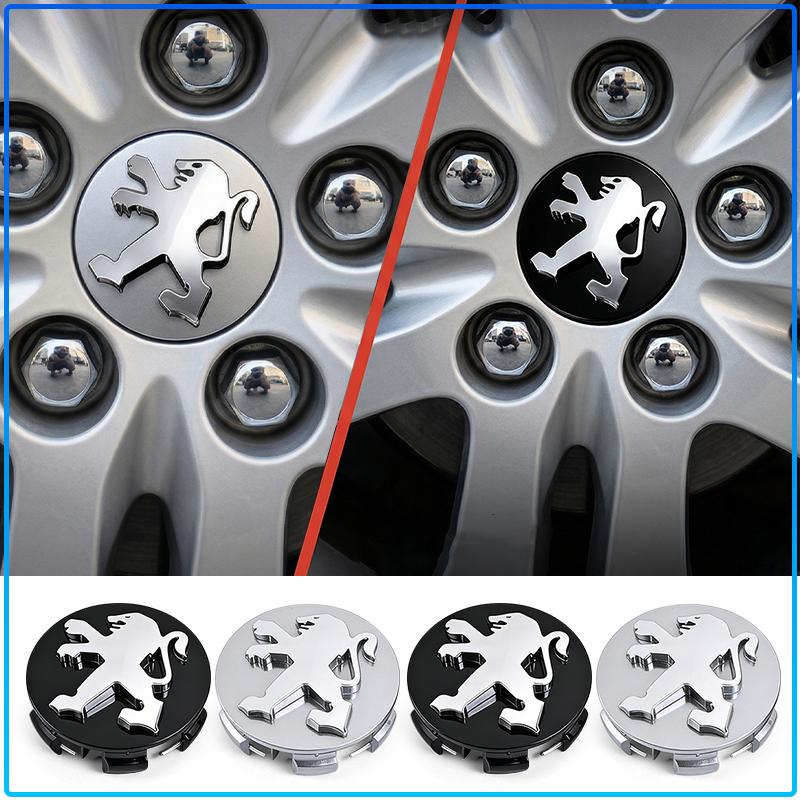 4pc/set 60mm Car Wheel Center Hub Cap 56mm Stickers Car Rims Dust-proof Cover Hubcaps For Peugeot 206 307 301 207 407 308 406 107 108 208 408 508 607