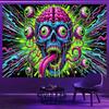 2D Colorful Neon Skull Eyeball Tapestry for Rave & Room Decoration