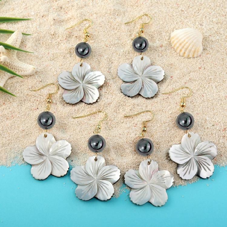 Women Earrings Balck Natural Shell Ear Rings Ornament Jewelry for Party Birthday