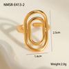 GEMCHIC Damen Minimalistisches Geometrisches Edelstahl Ringe Set Vergoldet Abstrakt Wellenförmiger Finger Schmuck Mode Luxus Accessoires