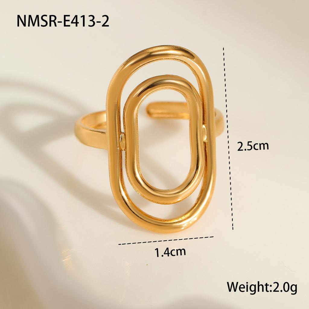 GEMCHIC Damen Minimalistisches Geometrisches Edelstahl Ringe Set Vergoldet Abstrakt Wellenförmiger Finger Schmuck Mode Luxus Accessoires