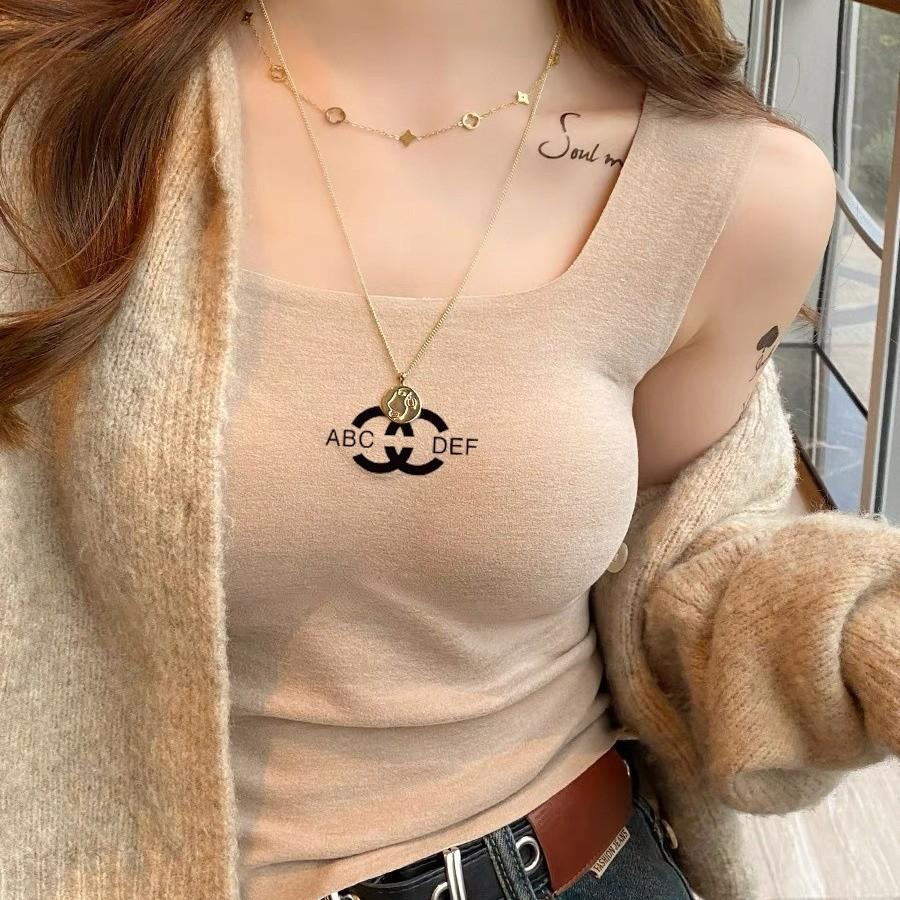 Женский двухсторонний флисовый бесшовный теплый жилет с квадратным вырезом – Не скатывающийся, теплогенерирующий базовый слой XL