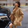 Women's Khaki Wool Coat: Petite Korean-Style, New for Autumn/Winter 2026