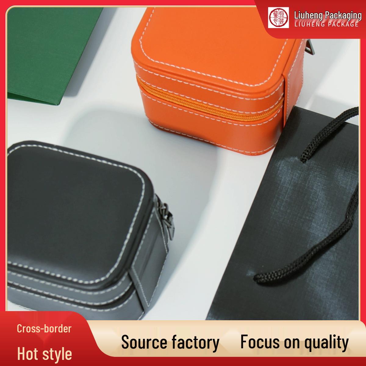 

Men s Single Zipper PU Leather Watch Gift Box