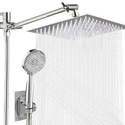 Bathroom Chrome Plated Concealed Stainless Steel Pressurized Shower Shower Set with Extended Lever Arm, Toilet Top Spray Shower