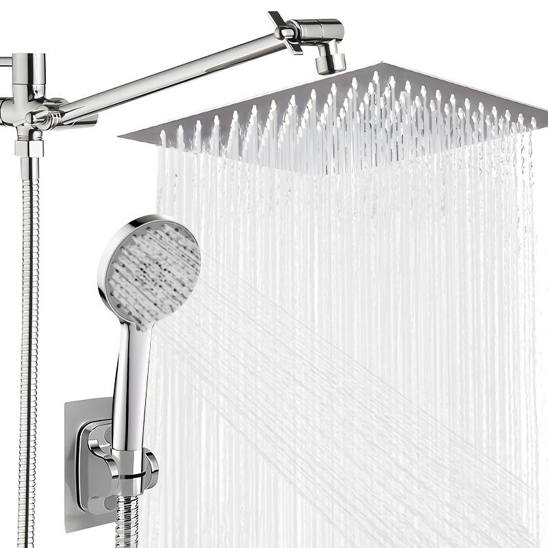 Bathroom Chrome Plated Concealed Stainless Steel Pressurized Shower Shower Set with Extended Lever Arm, Toilet Top Spray Shower