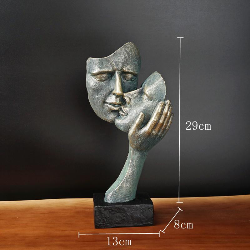 Abstract Human Face Resin Silence Is Gold Ornament Home Use Living Room Room Bookshelf Personalized Top Art Decoration