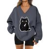 Women's V-neck Dropped Shoulder Halloween Print Sports Sweatshirt Top