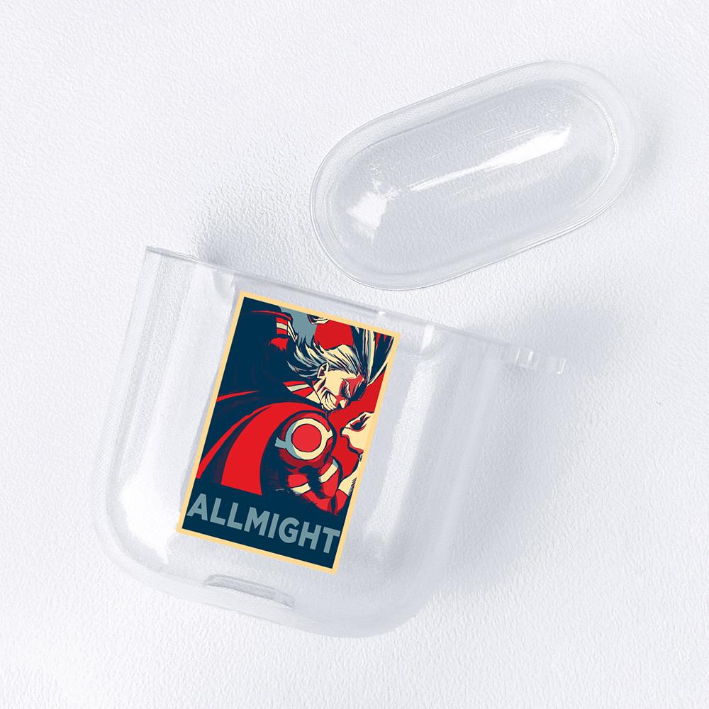 Japan Anime Figures Transparent Airpods Case for Funda Airpods 2/1 Cover Bakugo Bokuto Himiko Mirio Yumeko Deku Soft TPU Cases