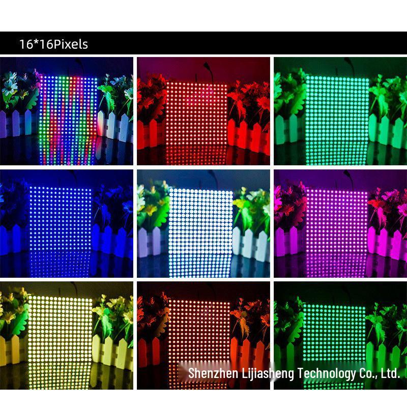WS2812 Dream Color RGB LED Dot Matrix Flexible Display Screen, Programmable DC5V Full Color Point Light Source.