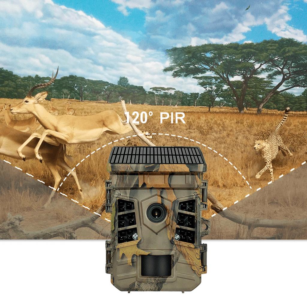 IP66 Trail Camera, Solar Powered Camera with Night  , 32MP WiFi Trail Camera for Outdoor Use
