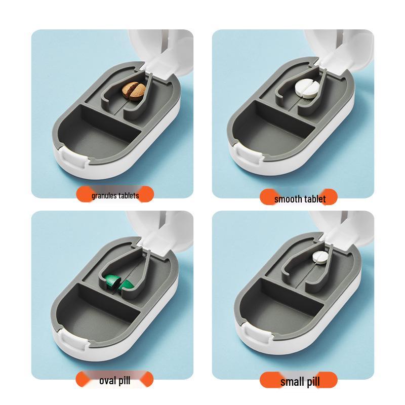 Portable Pill Splitter & Cutter - Compact Weekly Dispenser