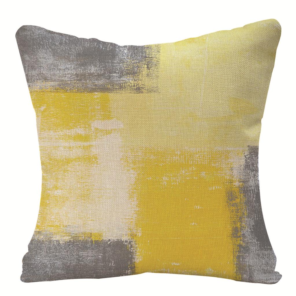Home Oil Painting Geometric Abstract Pillow Case Sofa Pillow Cushion Cover