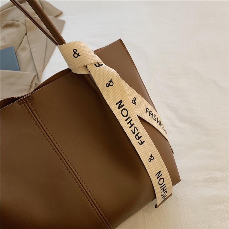 Street Fashi Women's Bag Versatile PU Leather Shoulder Bag with Scarf Stylish Tote Bag Large Capacity Handbag Women Daily Use