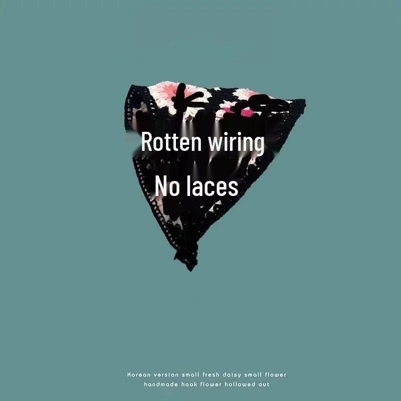 Корейский вязаный крючком треугольный шарф и платок – Милый девичий стиль с цветочным узором