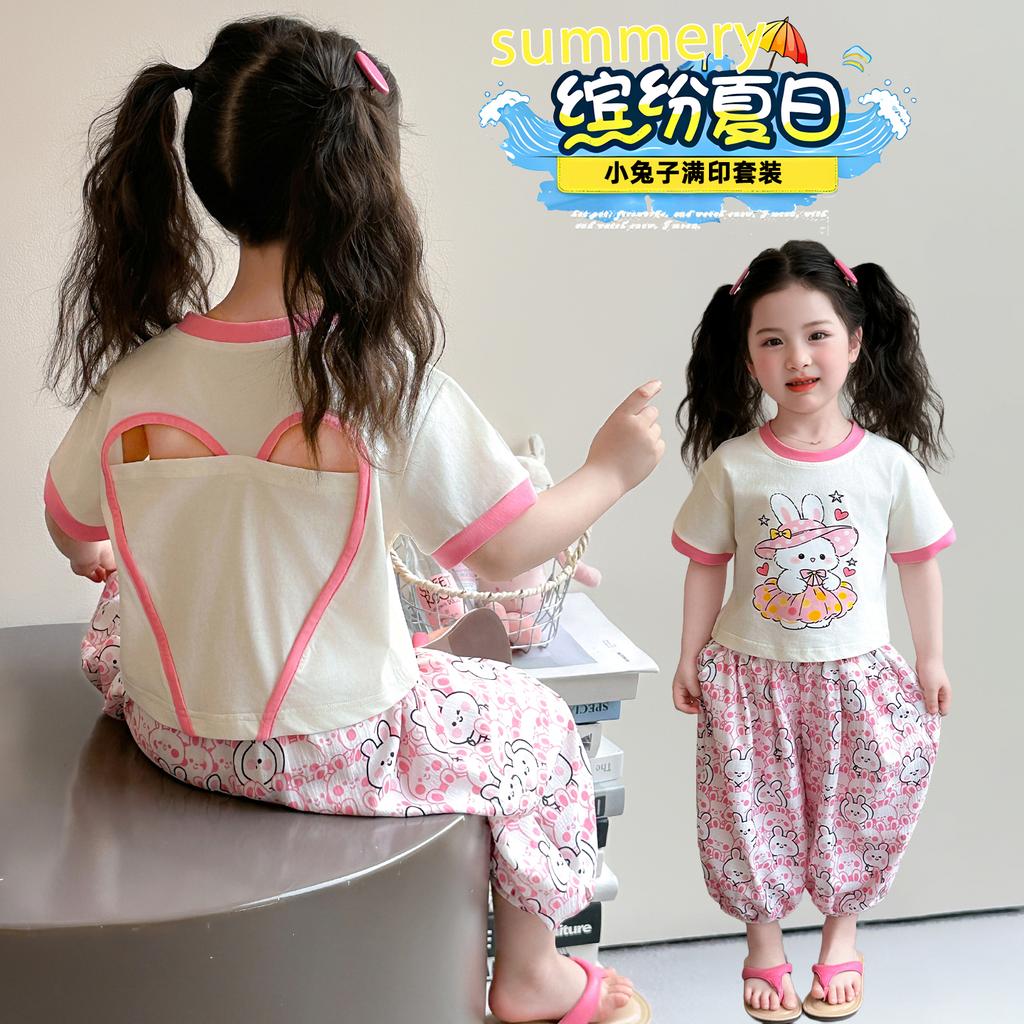 Girls' Set Summer 2026 New Style Girls' Baby Stylish Casual Sportswear Children's Summer Two Piece Set