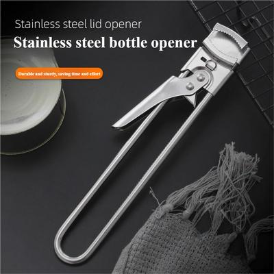 1pc New Non-slip Stainless Steel Can Opener Adjustable Bottle Opener Adjustable Multifunctional Stainless Steel Can Opener