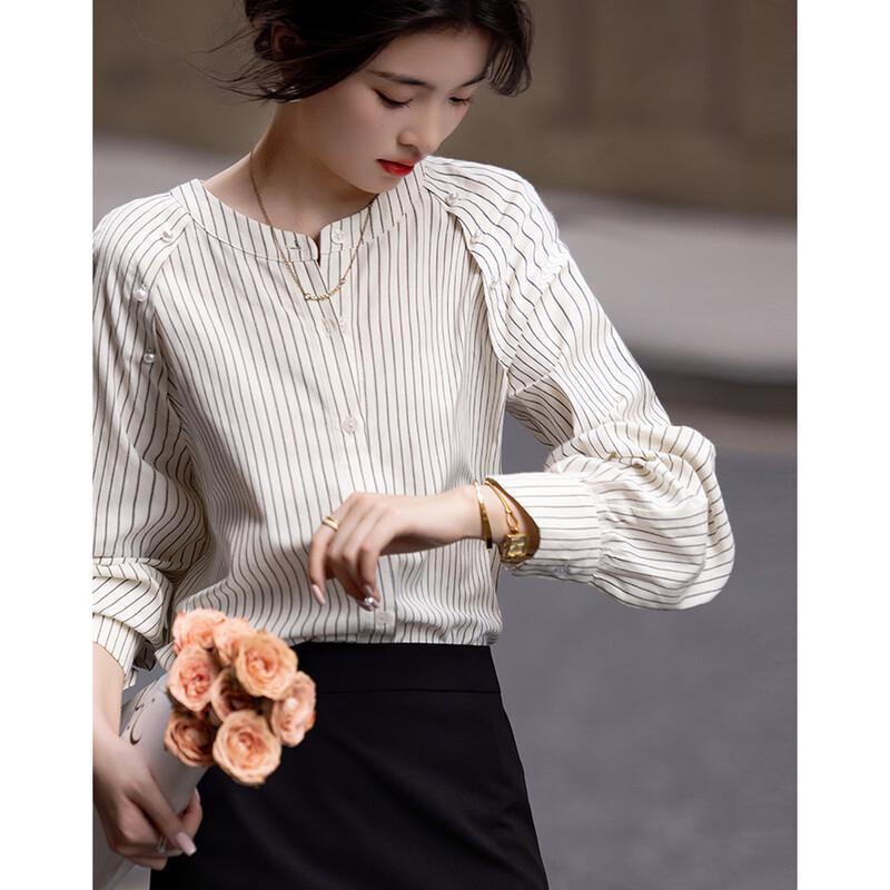 Demana Women's Striped Cloud Cotton Blend Shirt