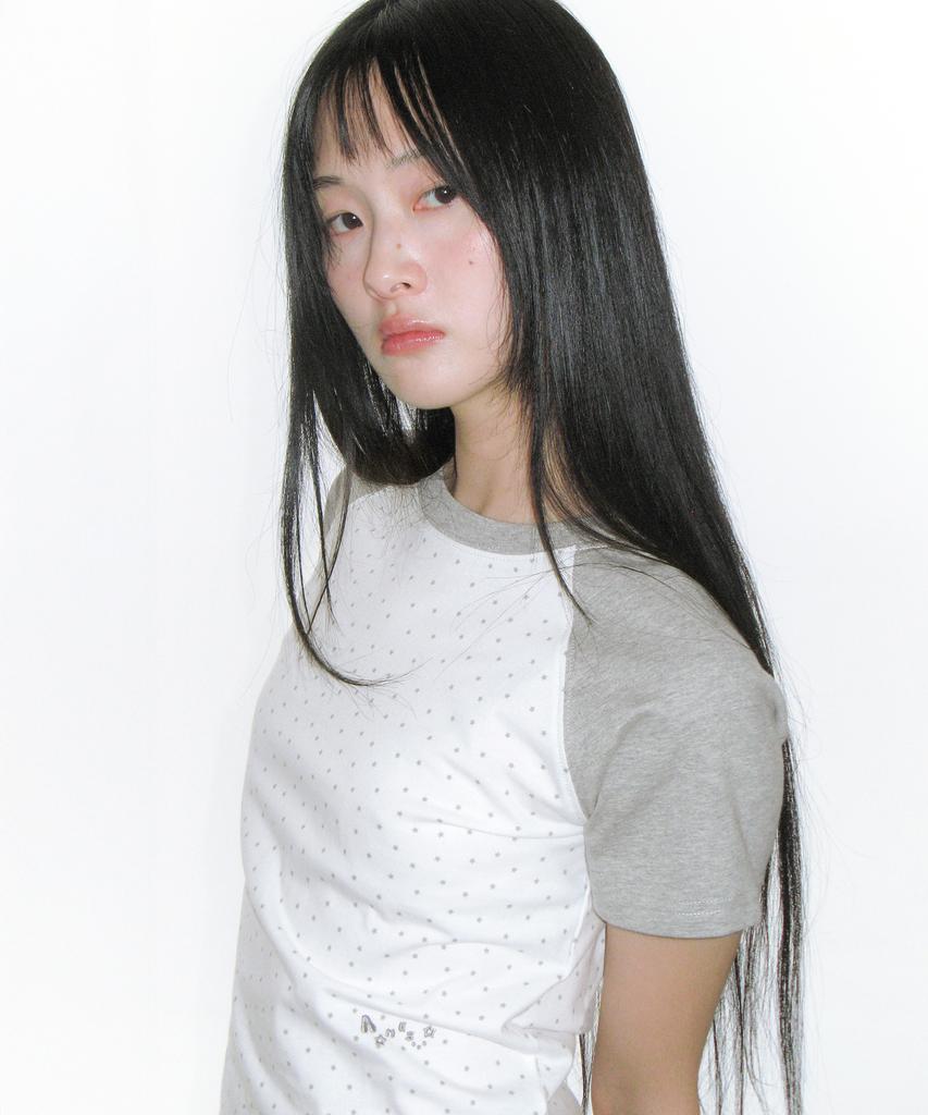 AMES-WORLDWIDE Twinkle Raglan Crop Tee White