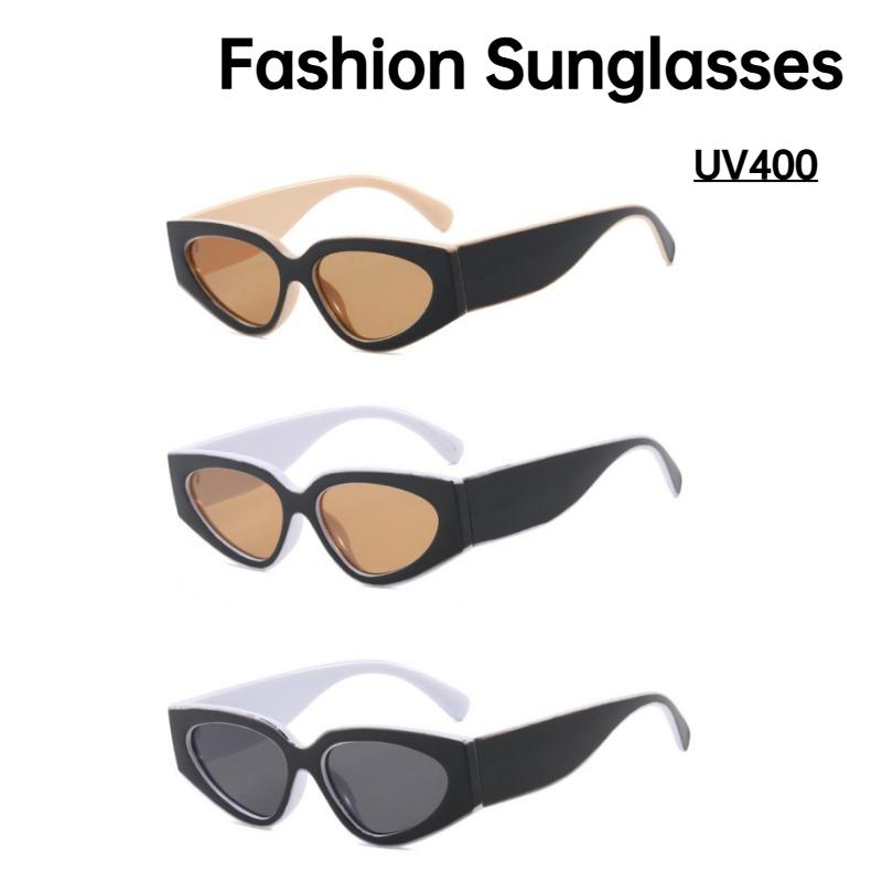 New Fashion Neutral Color Blocking Cat-eye Sunglasses High-end UV Protection Versatile Street Shooting Glasses