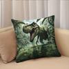 1pc T-Rex Jungle Pattern Double-Sided Printed Pillowcase, Home Decor Cushion Cover, with Zipper Closure, Machine Washable, Suitable for Living Room So