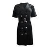 Women's Casual Fashion Waist-skimming Button Decorated Suit Short-sleeved Dress