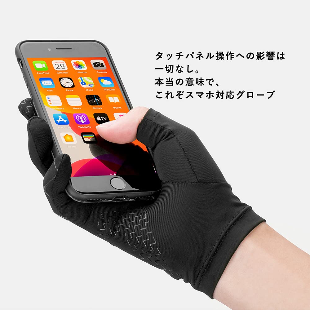 ROCKBROS Fingerless Cycling Gloves for UV for Smartphone and Cycling 2 Fingerless Size for Men and Women Summer, Protection, Thin, Operation, Fishing,