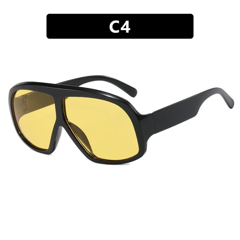 New Retro Big Frame Square Sunglasses Women Brand Black Gradient Cool Men Sunglasses One Piece Designer Pilot Sun Glasses