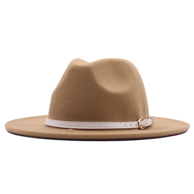 Women's Wool Fedora Hat with Flat Brim - Autumn/Winter Accessory in Solid Black Jazz Style