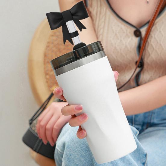 3 ks silikonové čepičky na brčka Bowknot brčka na brčko o průměru 10 mm Opakovaně použitelné nástavce na brčka Chrániče pro skleničky Stanley 40 Oz